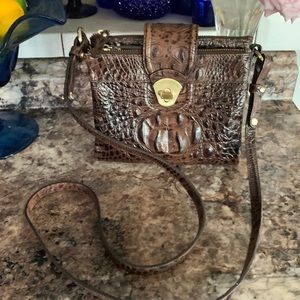 Brahmin Leather Croc Design Crossbody